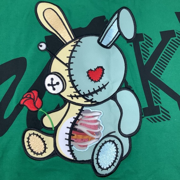 BKYS Lucky Charm T-Shirt Men's 2XL Exclusive Embroidered Green Bunny Famous - Picture 3 of 14